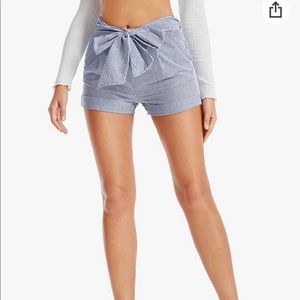 Casual Elastic Waist Striped Summer Beach Shorts Size Medium